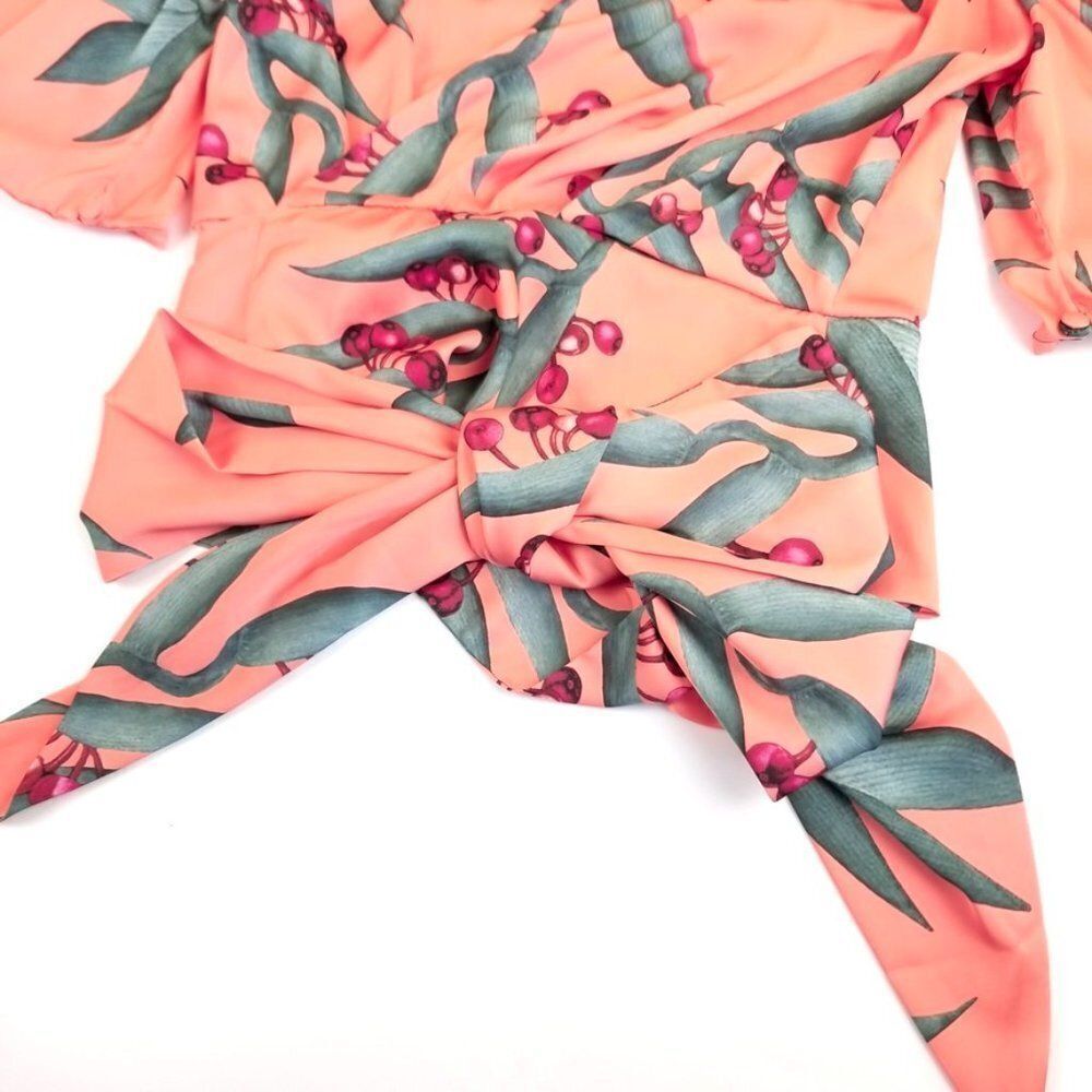 NWT PatBO Heliconia Coral Wrap Top and Maxi Wrap Skirt Matching Set Small Resort - Picture 7 of 16